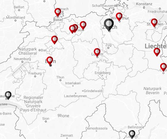 SIU Standorte in der Schweiz